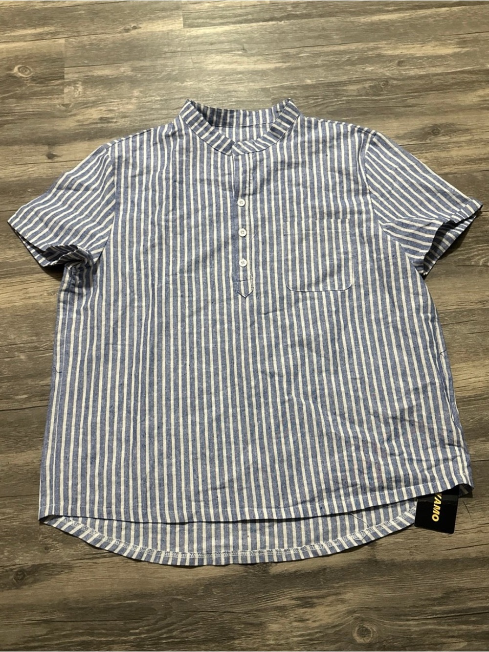 BAYAMO Men's Beach Shirts Linen Summer Button Down Shirts Casual Henley Short